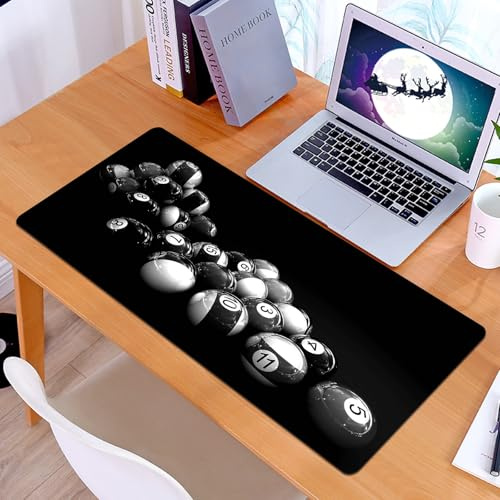 KDWJS Gaming Mauspad XXL 90x40cm Mousepad Groß Vernähte Kanten Anti-Rutsch für PC,8-Ball Pyramid Poolbälle, Snooker, Billard,Laptop Verbessert Präzision und Geschwindigkeit