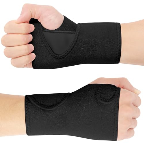 ACWOO 2 styck handledsbandage, handledsstöd, andningsbar handledsskena för damer och herrar, handledsbandage för tendinit, artrit, styckningåterhämtning