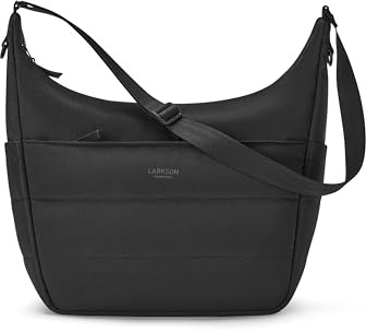 LARKSON Puffer Tasche Damen Schwarz - Linnea - Puffy Schultertasche mit Laptopfach & verstellbarem Gurt - Geeignet für Befestigung am Kinderwagen - Wasserabweisend