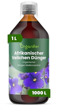 Flytande gödsel för afrikansk viol 1L – Organisk flytande gödsel för friska blad & riklig blomning – Snabb näringsupptagning – Organifer