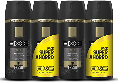 Axe Desodorante Gold Pack Duplo Ahorro - 2 Paquetes de 2 x 150 ml (Total: 600 ml)
