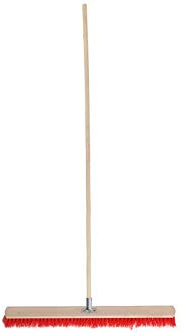 ToM PaR Escoba de Calle | Escoba Industrial Resistente para Exteriores | Escoba con Soporte de Mango metálico | Sin Mango | Cerdas duras para Calle, Patio, terraza & Garaje | 80 cm