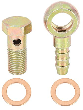 X AUTOHAUX Banjo Schlauch Barb Bolzen Fitting 10mm 1 Set Für Motorrad Auto | 10 Mm Banjo, 7 Mm Barb, M10x1 Hohlschraube, 1 Set, Für Bremssystem, Kraftstoff- Und Luftsystem, Motor