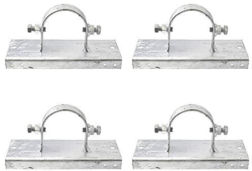 Chain Link Fence 3 [2 7/8 OD] x 8 Wood to Steel Post Adapters | Adapter Brackets | Wood Fence Steel Post Bracket (Pack of 4)