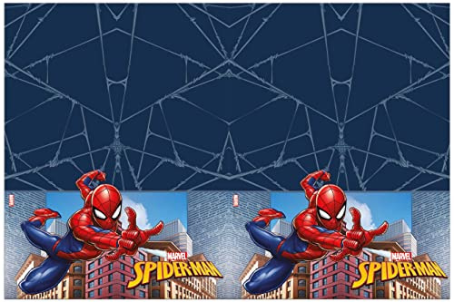 Procos 93866 – bordsduk Spiderman Crime Fighter, storlek 120 x 180 cm, plast, avtorkningsbar, födelsedag, temafest