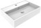 ERCOS Lavabo Rectangular Cerámico Sobre Encimera, Blanco Pulido Lavabo de Baño con Rebosadero Integrado, Dimensiones 560X380 MM