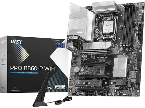 MSI PRO B860-P WIFI Scheda Madre ATX - Supporta Intel Core Ultra Processors (Serie 2), LGA 1851-12 Duet Rail Power System, DDR5 Memory Boost (8600+ MT/s OC), PCIe 5.0 x16 & 4.0 x16, M.2 Gen5, Wi-Fi