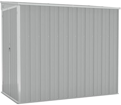vidaXL Wand Geräteschuppen Kunststoffgriff mit Sperrfunktion Gerätehaus Gartenhaus Gartenschuppen Schuppen Grau 118x194x178cm Verzinkter Stahl