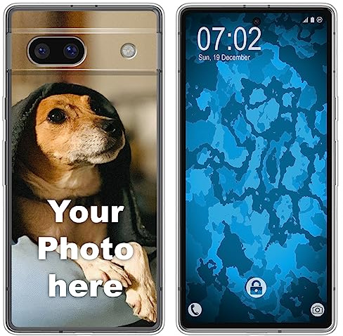 PhoneNatic personalisierte Handyhülle für Google Pixel 7a Custom Case in Clear zum selbst gestalten mit eigenem Foto Bild Text individuell