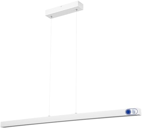 alfalux Hängelampe Hängeleuchte - Deckenlampe aus Holz - Pendelleuchte - LED Lampe - Dimmbar - Warmweiß DIMLED110KB-3K-WEIß 110 cm Warmweißes Licht Weiß