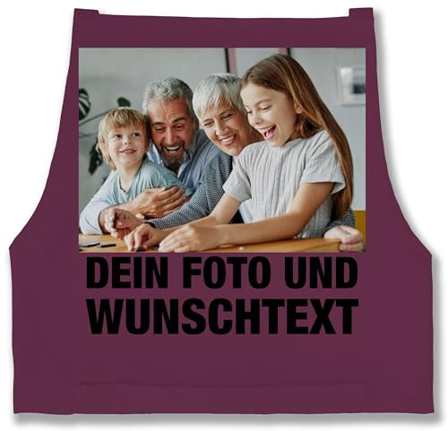 Geschenk mit Namen personalisiert by Shirtracer - Schürze - Erwachsene - Mit Foto I Eigenem Bild I Text I Name I Wunschtext