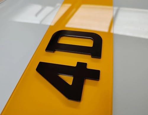 4d Acrylic Black Number Plate Letters - 6,7,12,14 Digits - Self Stick On 4D acrylic Letters (6)