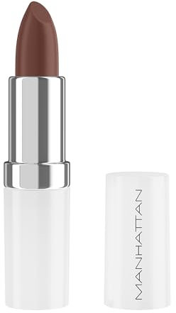 Manhattan Lasting Perfection Satin Lipstick 320 Crushed Cinnamon, Lippenstift für intensive, langanhaltende Farbe und feuchtigkeitsspendende Pflege