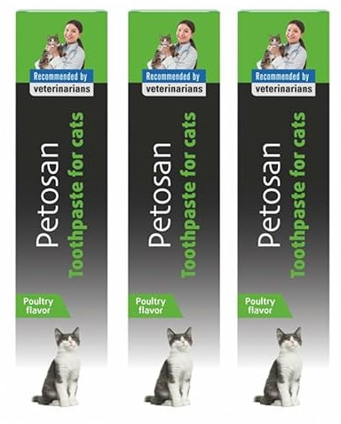 Petosan 3x Zahnpasta für Katzen - 3x 70g Zahnpasta für Katzen Zahnpflege