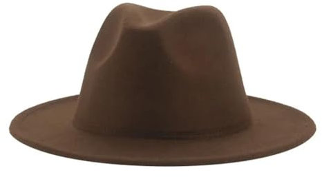 SOYNIA Fedora Trilby Filzhut Hut Hut Damen Hut Mann Hüte Für Frauen Mode Hochzeit Dekorieren Kamel Panama Kappe 60-62 cm (XL) Kaffee