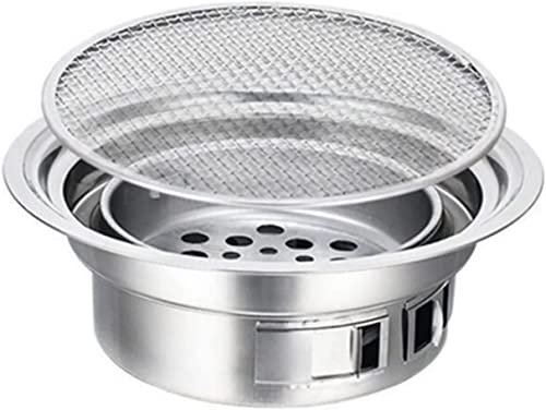 MYVVKIA Parrilla de Gas Parrilla de Barbacoa de carbón de Acero Inoxidable Parrillas de Barbacoa Redondas antiadherentes Parrilla de carbón portátil para Barbacoa de Camping al a