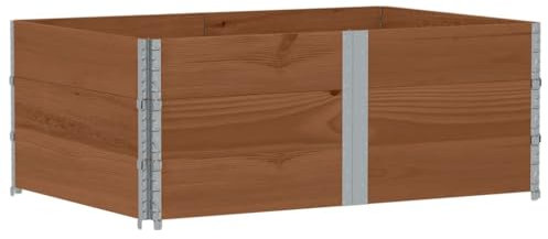 vidaXL Paletten Aufsatzrahmen 3 STK., Palettenrahmen Hochbeet, Holzrahmen Stapelbar Faltbar, Stapelrahmen Gartenbeet, Braun Massivholz Kiefer