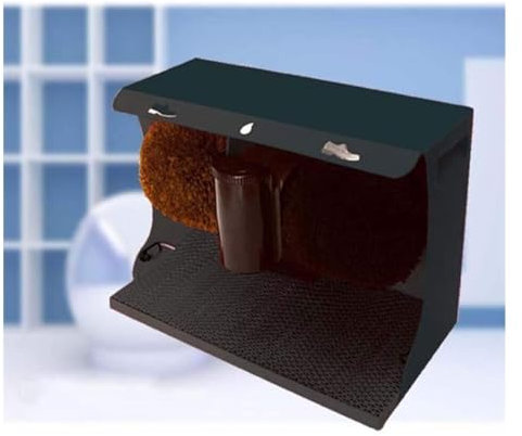 Máquina limpiabotas automática, Kit de lustrado de zapatos con cepillo Limpiador de polvo for lustrar zapatos Kit de cuidado de cuero Pulidor de zapatos Sensor automático Motor vertical dual(Schwarz)