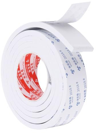 PATIKIL Nastro in Schiuma Sigillante da 2m/6.6ft, Larghezza 4.5cm Spessore 10mm Nastro Sigillante Monofacciale per Isolamento Finestre e Porte, Bianco