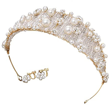 HAODUOO EIN Brautkronen-Kopfschmuck for Erwachsene, Haarschmuck, Hochzeitskrone, Hochzeitsaccessoires, Prinzessinnen-Geburtstags-Stirnband
