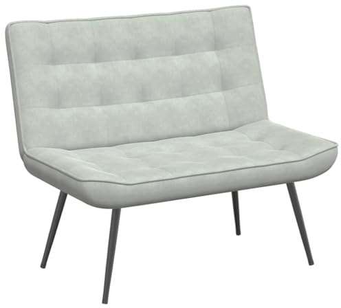 vidaXL Sitzbank Hellgrau 110x74x84 cm Samt, Bank, Sitzbank Wohnzimmer, Wohnzimmerbank, Eingangsbank, Esszimmerbank, Wohnzimmermöbel, Samtbank