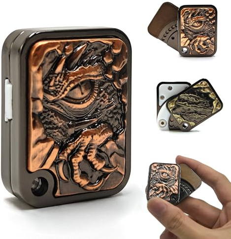 Evil Dragon Fidget Slider, EDC Fidget Toys Adults Haptic Slider, Home Office Gadgets Executive Desk Toy for Keep Focus & Stress Relief, Gift for Him (Copper/Brass)