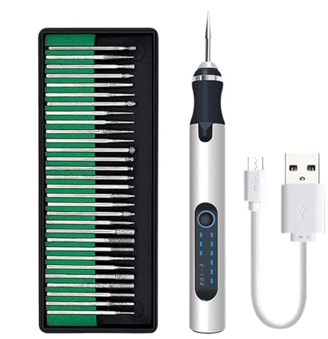 Mingchengheng Elektrische Gravierstift - Multifunktionaler Wiederaufladbare USB Gravur Stift, Tragbare Drahtlose Gravurwerkzeug, Drehwerkzeug für Schnitzen, Glas, Metall, Stein, Kunststoff