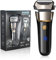Focenat Rasoio Barba Elettrico Uomo, Wet & Dry Foil Shaver, Rasoio Elettrico Barba con Regolabarba Pop-Up Trimmer, Display Digitale di Potenza, Rasoio Elettrico a Lamina da Uomo Ricaricabile