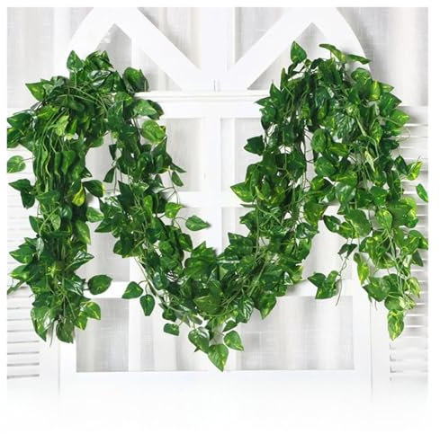LUKYWANG Fleur Artificielle Lot de 6 guirlandes de Feuilles de Lierre artificielles for décoration de Maison, Chambre à Coucher, fête, Jardin, Mariage Fleurs Artificielles Deco(Green dill Leaves)