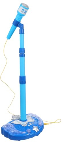 Toyvian Microfono Giocattolo Per Bambini Microfono Karaoke Educativo, Giocattolo Musicale Blu Senza Batteria, Adatto a Bambine e Bambini Per Gioco e Apprendimento Precoce