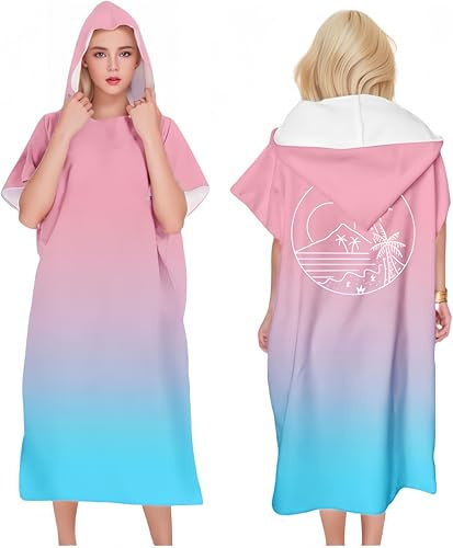 Proumhang Vuxen Strandhandduk Med Handduksbyte Handduk Mantel Handduk Poncho Filt för Strandsurfing Badbad Våtdräkt Byte 75cm x 110cm Läge 16