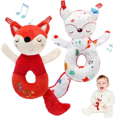 LinStyle Baby Rassel 0-6 Monate,Sensorik Rassel Greifball Babyspielzeug,Montessori Motorikspielzeug Baby Geschenk ab 0 6 9 Monate, Babygeschenke zur Geburt für Mädchen/Jungen