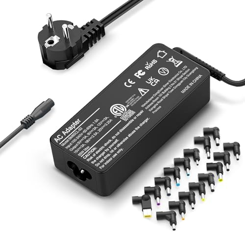 FJEZCHN Chargeur Universel 90 W Compatible avec HP,D ell,Len ovo,A sus,A CER,I BM,T oshiba,S Ony,F ujitsu,G ateway,Notebook,Ultrabook,Ordinateur Portable,Cordon D’Alimentation avec 16 Fiches