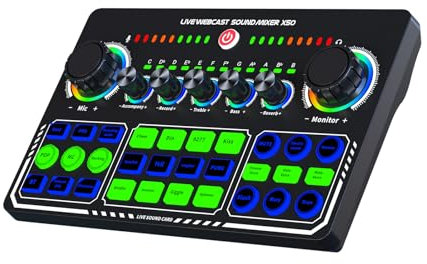Carte son en direct, mixeur audio, enregistrement, chant, alimentation BT OTG, transmission numérique sans perte pour streaming, podcast, enregistrement de jeu, table d'harmonie, batterie intégrée