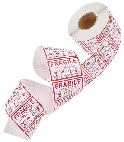 Gadpiparty Aufkleber Zerbrechlich Selbstklebend 60x40mm Für Versandpakete Starke Haftung Karton Und Papier Praktische Versandwarnetiketten Für Sichere Verpackung