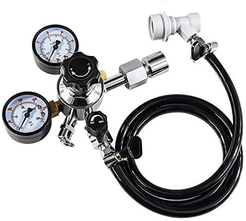 Home Brew Kit d'assemblage de conduite de gaz de bière avec tuyau de gazéification en PVC de 0,6 cm et régulateur de CO2 W21,8 avec adaptateur de conversion pour bouteille de gaz CO2