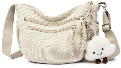 Micmores UmhäNgetasche Damen Cord Crossbody Bag Damen Schultertasche im Halbmond Style, Hobo Handtasche mit Verstellbarer Schultergurt, Mood Bag füR Arbeit, Reisen, Alltag