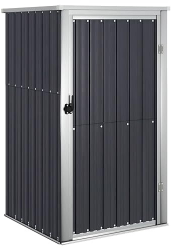ACAGALA Metall Gerätehaus Geräteschuppen Gartenhaus 88 x 89 x 161 cm, Gartenschrank Wetterfester Metallschuppen mit Doppeltüren, Ideal für Gartenwerkzeug & Fahrräder - Verzinkter Stahl, Anthrazit