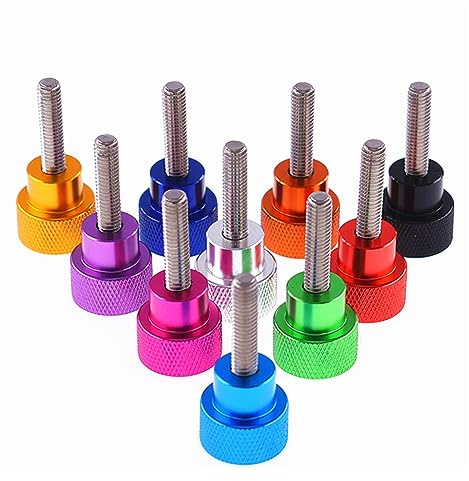 2 teile/los Aluminium Daumen Schraube M3 M4 M5 M6 Rändel Kopf Staniless Stahl Gewinde Hand Festziehen Schrauben Bolzen(Red,M4X10)