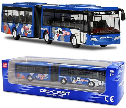WFKKMEQ Bus Toy Car, Bus Model Car Pull Back City Cars Trucks Toy Vehicles Busmodel Cars Play Vehicles Toys Citys Buses Vehicle Die-cast City Buses Toys Vehicle Model Gift for Birthday(Blue)