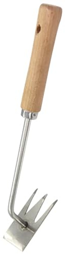 COLLBATH Strumento Manuale Diserbo Giardinaggio in Acciaio Inox Manico in Legno Estrattore Erbacce Multifunzione per Rimozione Radici Profonde Adatto per Giardini Domestici e Prati