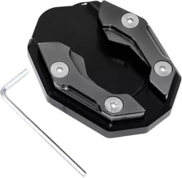 Motorcykelstativförstorare Aluminiumlegering Universal Cykelfotsförlängning Kickställ Tillbehör Motorcykel Sidostöd Cover Motorcykelställ Pad(Black)