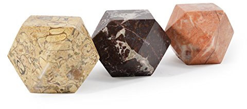 Fossil Gift Shop Set von 3 Diamantschliff Himalaya-Marmor Briefbeschwerer