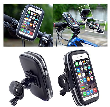 DFV mobile - Professional Reflective Support for Bicycle Handlebar and Rotatable Waterproof Motorcycle 360 Compatible avec Tesla Smartphone 3.1 - Black