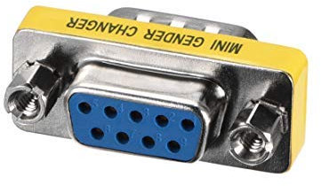 NA DB9 VGA Gender Changer 9 Broches Femelle à Mâle 2 rangées Mini Gender Changer Coupleur Adaptateur Connecteur pour Applications Série Bleu Paquet de 20