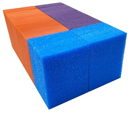 Steppan 16 Filterschwämme geschlitzt passend für Oase Biotec 90000 Screenmatic² Größe L x H x B / 21,5 x 20 x 9 cm. 4 Stück blau grobporig 6 Stück lila mittelporig 6 Stück rot feinporig.