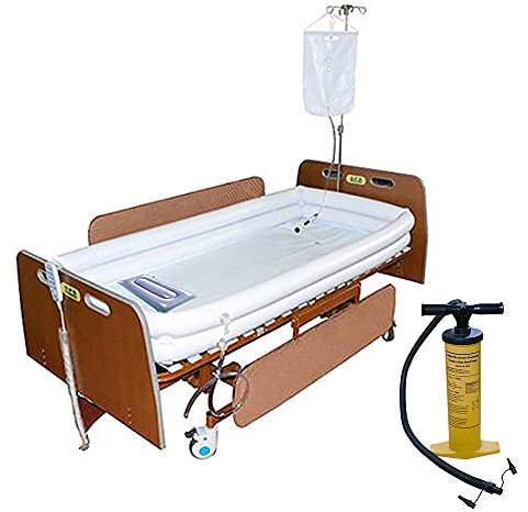 Vasca da bagno gonfiabile medica, kit da bagno per geriatrici, anziani, disabili, anziani pazienti costretti a letto, disabili bagno a letto con eccellente espirare e sgonfiare insieme pompa di aria
