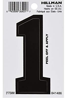 Hillman++3+in.+Black++Vinyl++Self-Adhesive++Number++1++1+pc.6