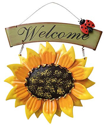 RTWAY Metall-Sonnenblumen-Wanddekoration, Metall-Sonnenblumen-Skulptur, Eisen-Wandkunst, Skulpturen, Wandornament, Garten, zum Aufhängen, rustikale Metall-Sonnenblume für, Küche, Wand, Terrasse