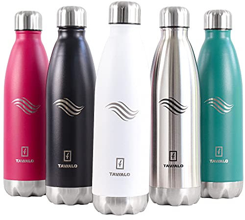 TAVIALO Edelstahl Trinkflasche 0,75L – Isolierflasche Thermos Weiß 0,5L/0,75L/1L, BPA-frei, Kohlensäure-geeignet, doppelwandig, hält Getränke 24h kalt & 12h heiß – für Sport, Reisen & Outdoor (Weiß)